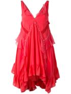 Iro - Ruffled Trapeze Dress - Women - Cotton/viscose - 36, Pink/purple, Cotton/viscose