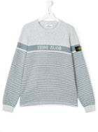 Stone Island Junior Logo Print Sweatshirt - Grey