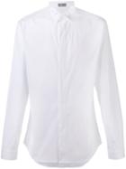 Dior Homme Embellished Collar Shirt, Men's, Size: 41, White, Cotton/polyamide/spandex/elastane/metal