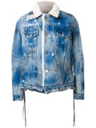 Amiri Shearling Denim Jacket, Men's, Size: Xl, Blue, Cotton/leather