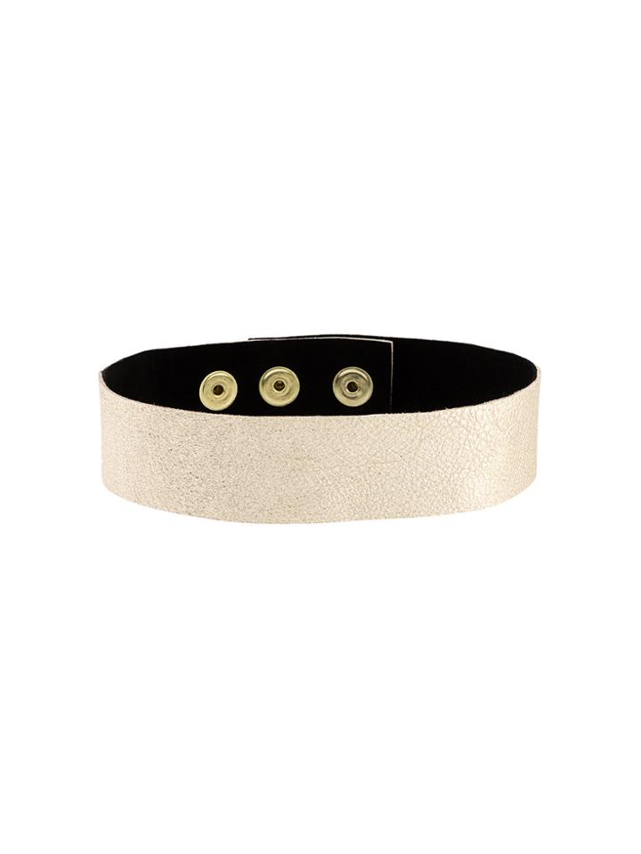 Manokhi Buttoned Choker - Nude & Neutrals
