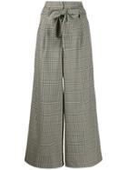 Guardaroba Checked Wide Leg Trousers - Brown