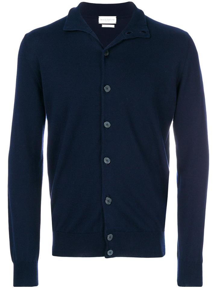 Ballantyne Turn Over Collar Cardigan - Blue