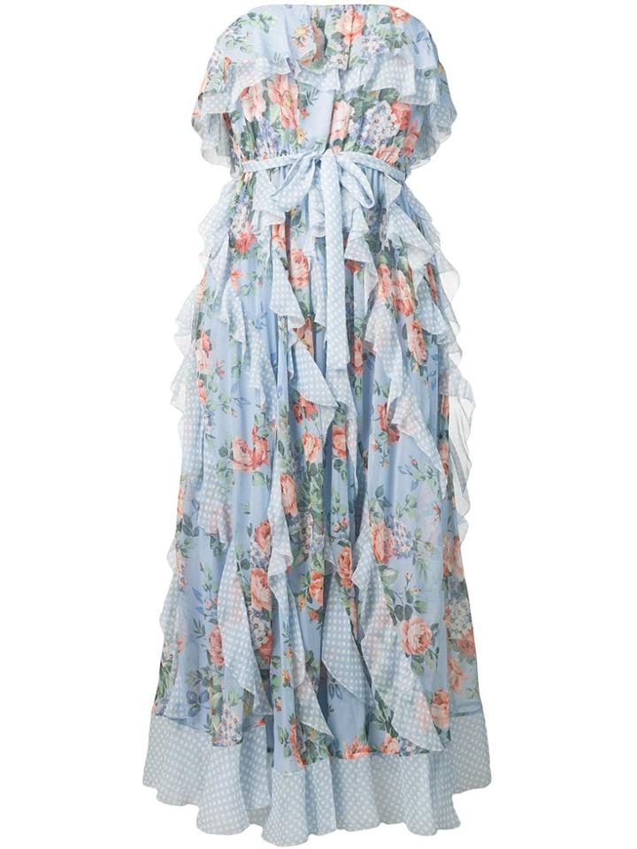 Zimmermann Floral Print Midi Dress - Blue