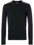 Les Hommes Laced Up Shoulders Sweater - Black