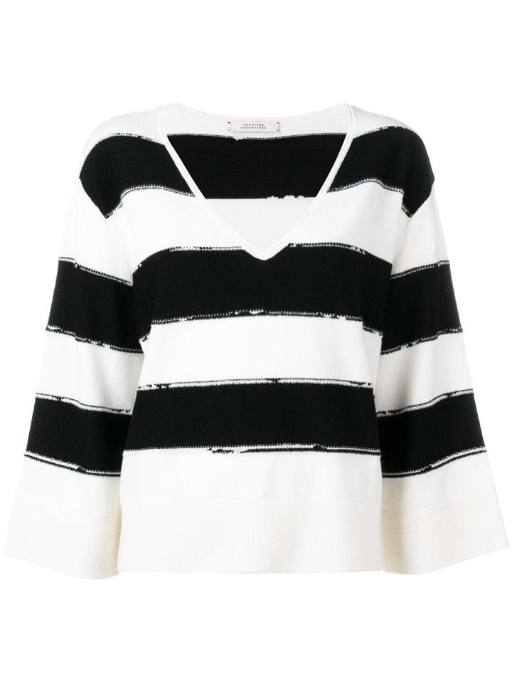 Dorothee Schumacher Striped Knit Loose Fit Jumper - White