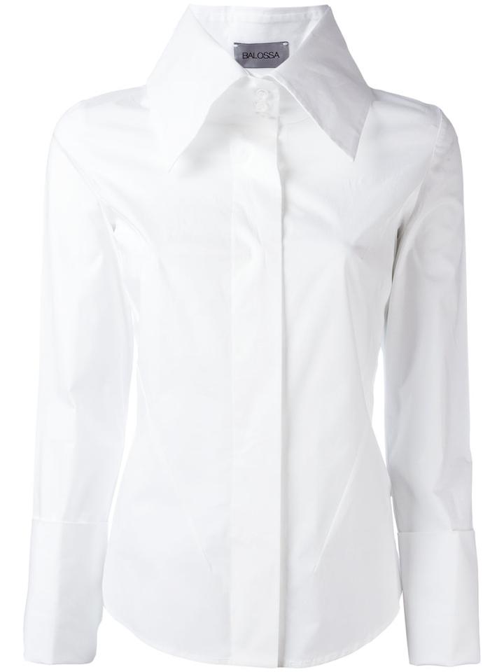 Balossa White Shirt Wide Collar Shirt, Women's, Size: 40, Cotton/spandex/elastane