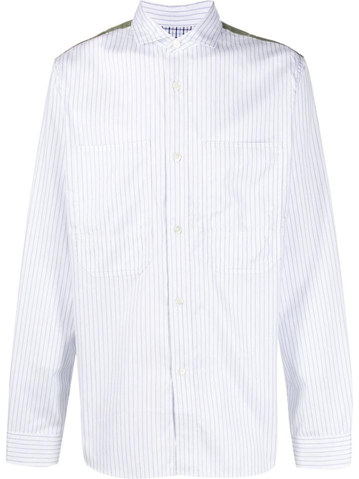 Comme Des Garçons Contrast Back Striped Shirt - White