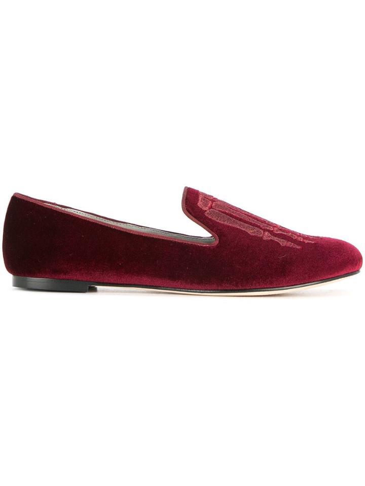 Mara & Mine Jem Skull Slippers - Red