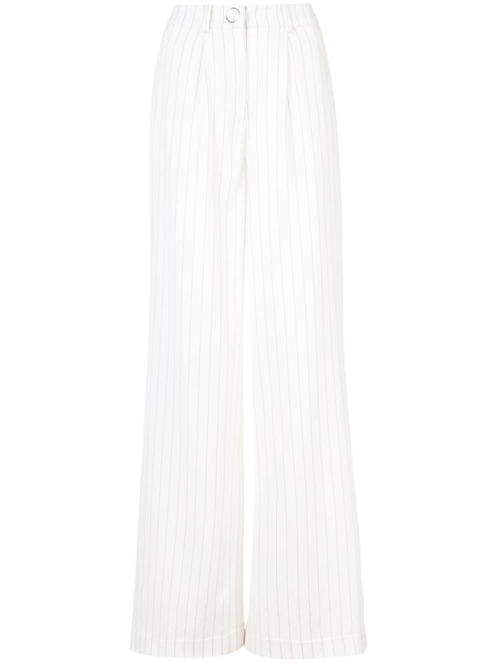 Mugler Striped Palazzo Pants - White