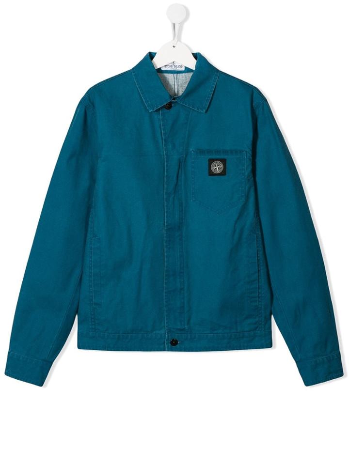 Stone Island Junior Stitched Panel Jacket - Blue
