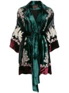 Biyan Embroidered Kimono Coat - Green