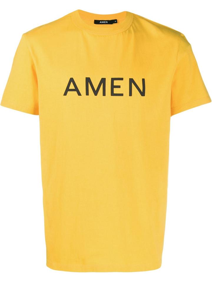 Amen Printed Logo T-shirt - Yellow