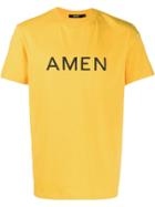 Amen Printed Logo T-shirt - Yellow