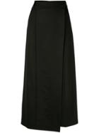 Goen.j Asymmetric Wrap Skirt - Black