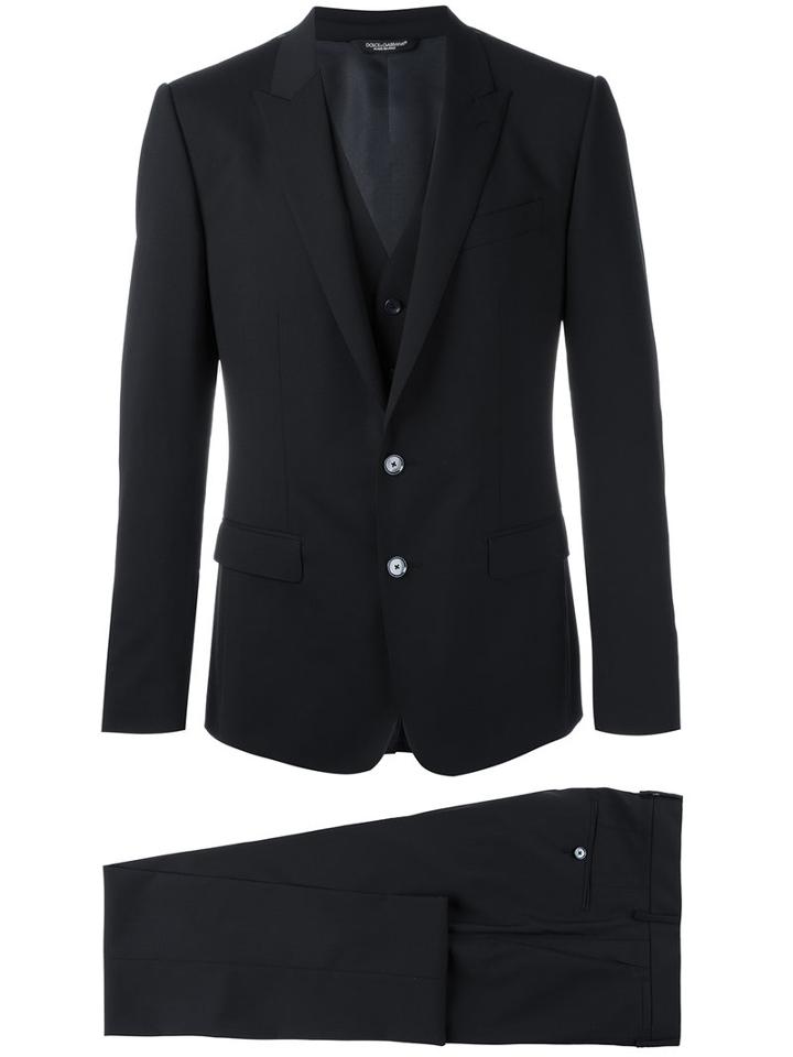 Dolce & Gabbana Three-piece Suit, Men's, Size: 50, Blue, Virgin Wool/spandex/elastane/cupro/viscose