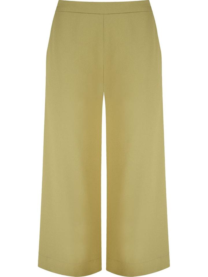Andrea Marques High Waist Cropped Trousers, Women's, Size: 38, Green, Acetate/viscose
