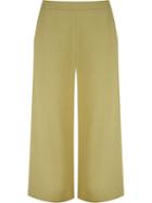 Andrea Marques High Waist Cropped Trousers, Women's, Size: 38, Green, Acetate/viscose