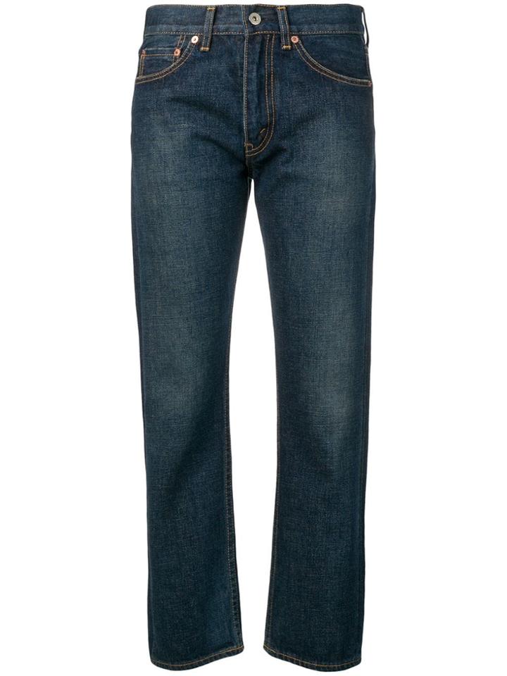 Junya Watanabe Cropped Girlfriend Jeans - Blue