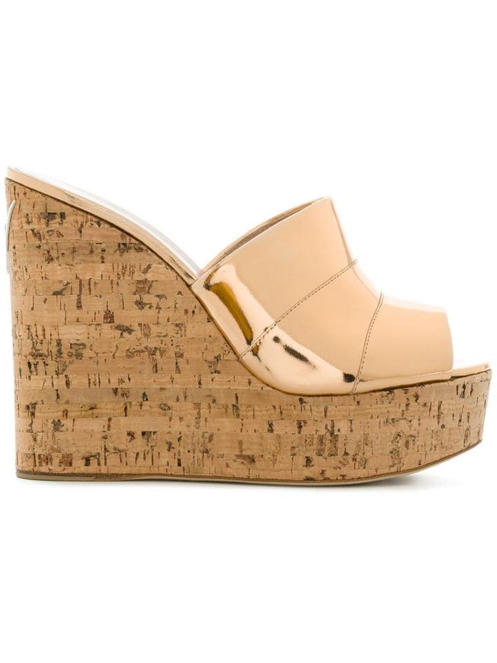 Giuseppe Zanotti Cork Wedged Sandals - Metallic