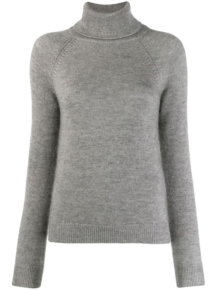 Saint Laurent Roll Neck Jumper - Grey