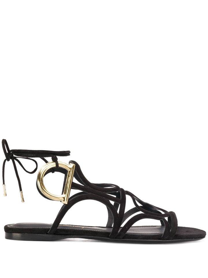 Salvatore Ferragamo Gladiator Lace Up Sandals - Black