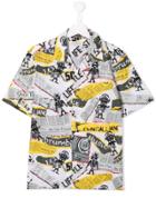 John Galliano Kids Teen Newspaper Printed Shirt - Yellow