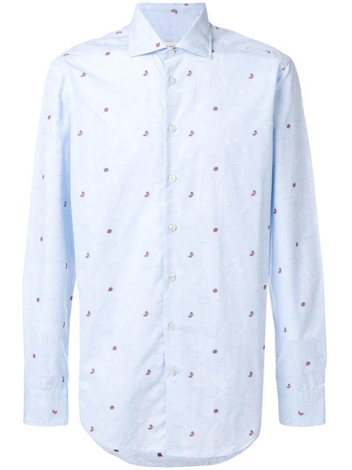 Etro Bug And Butterfly Patterned Shirt - Blue