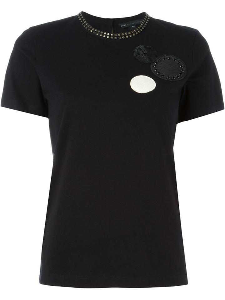Marc By Marc Jacobs Round Patch T-shirt, Women's, Size: Xs, Black, Cotton