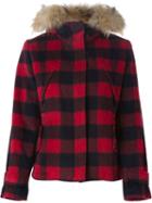 Woolrich Checked Padded Jacket, Women's, Size: Xs, Red, Feather Down/nylon/virgin Wool