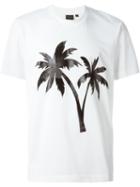 Ps Paul Smith Palm Tree Print T-shirt, Men's, Size: Xl, White, Cotton