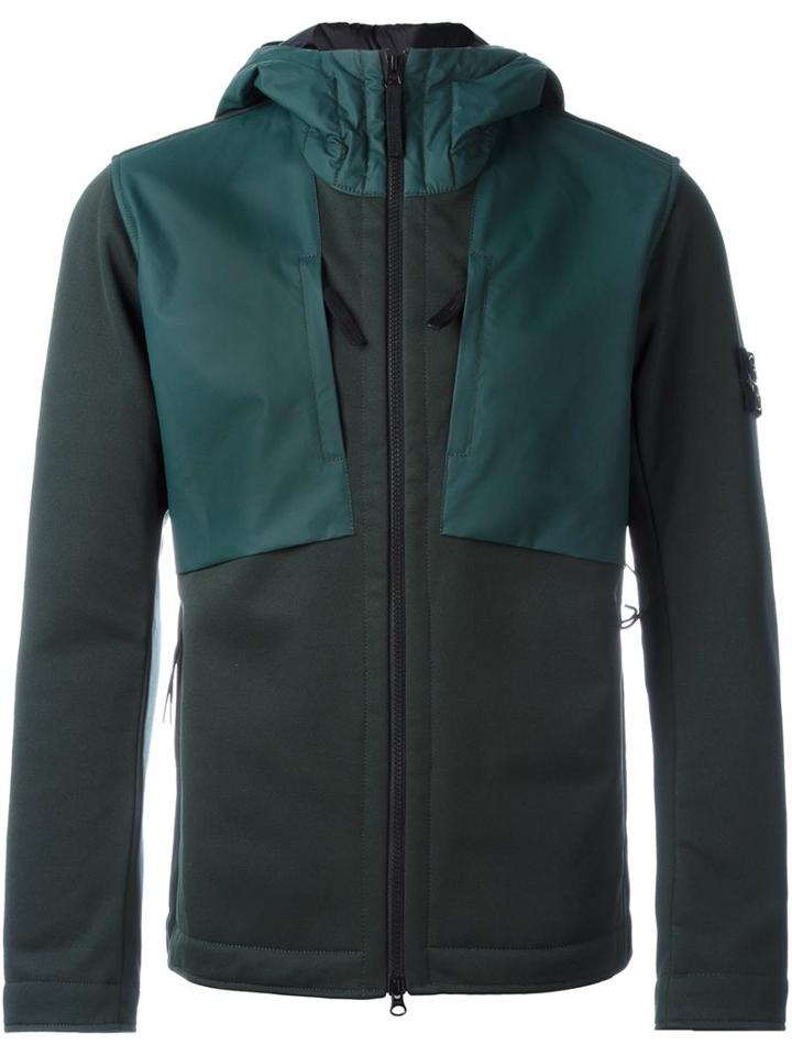 Stone Island Contrast Panel Hooded Jacket