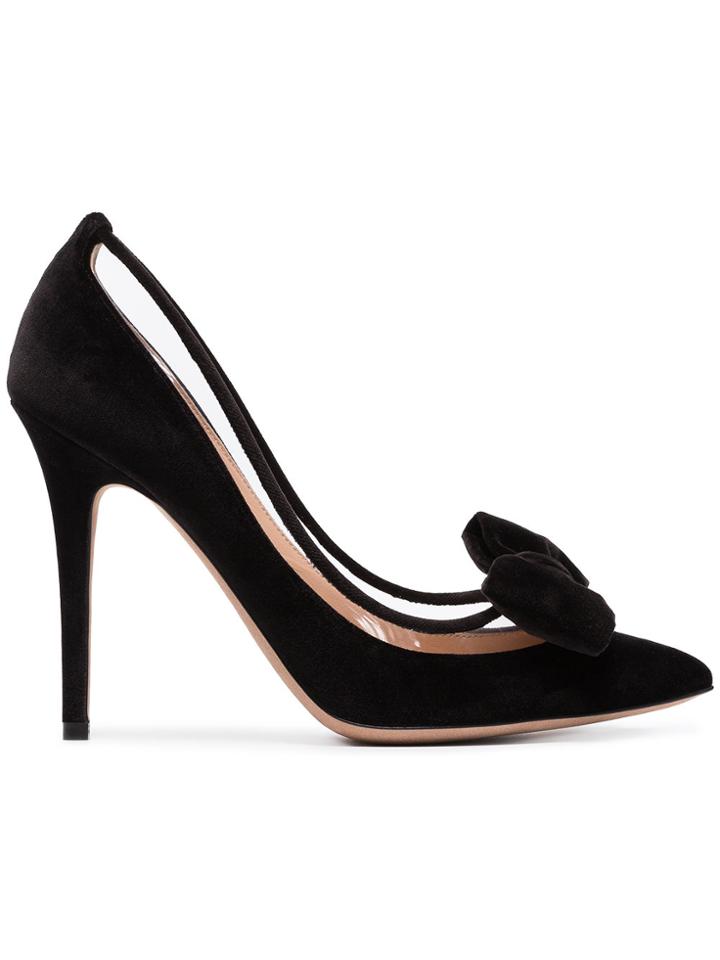 Valentino Black Glass Glow 75 Velvet Pumps