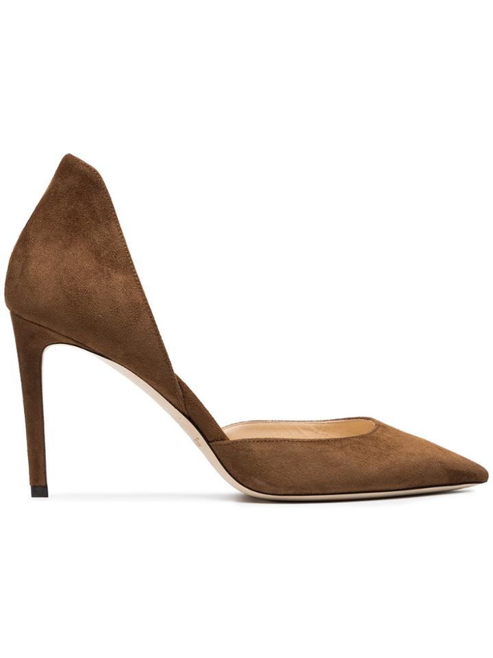 Jimmy Choo 85 Liz Suede Pumps - Brown