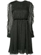 Giambattista Valli Polka Dot Embellished Sleeve Dress - Black