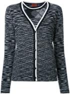 Missoni Blurry Stripes Buttoned Cardigan, Women's, Size: 48, Black, Wool