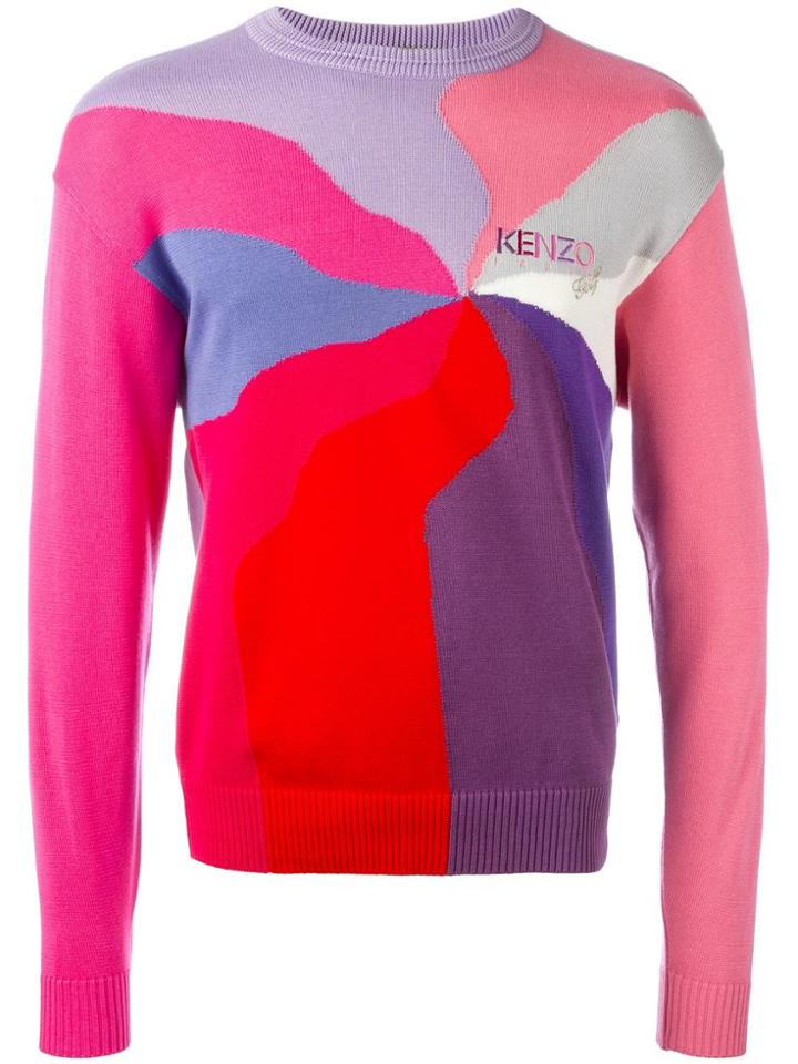 Kenzo Vintage Graphic Knit Jumper - Pink & Purple