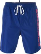Dsquared2 Beachwear Side Logo Swim Shorts, Men's, Size: 46, Blue, Polyester
