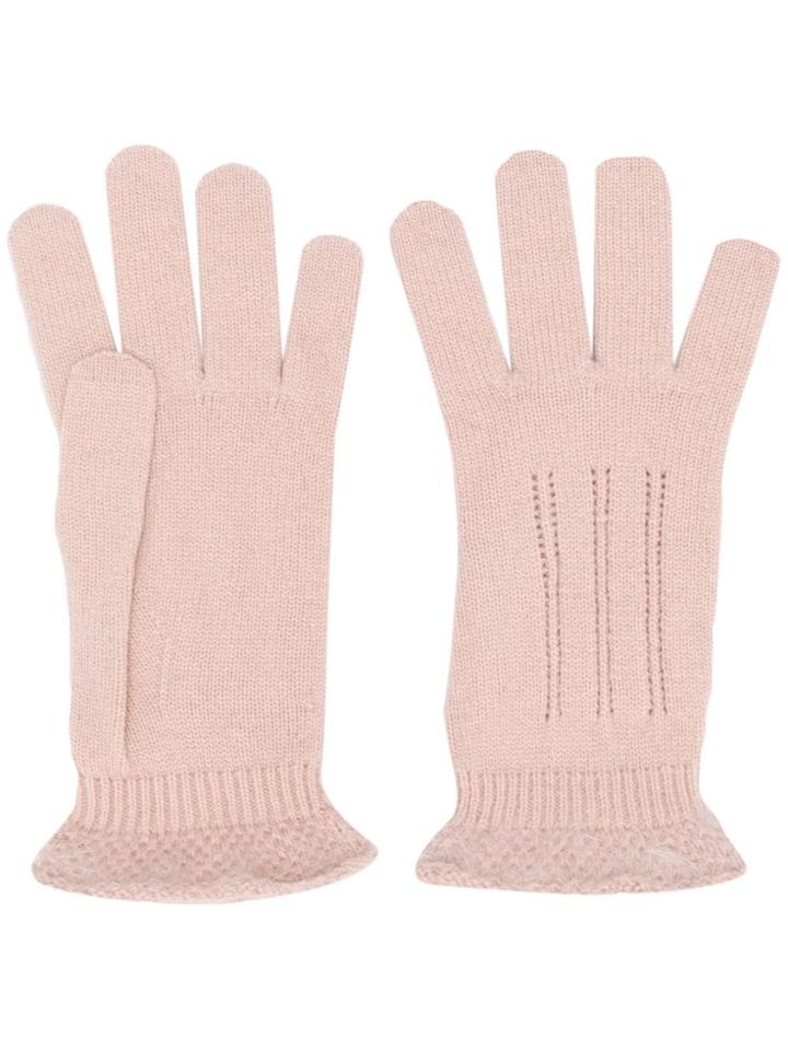 Cruciani Knitted Gloves - Pink & Purple