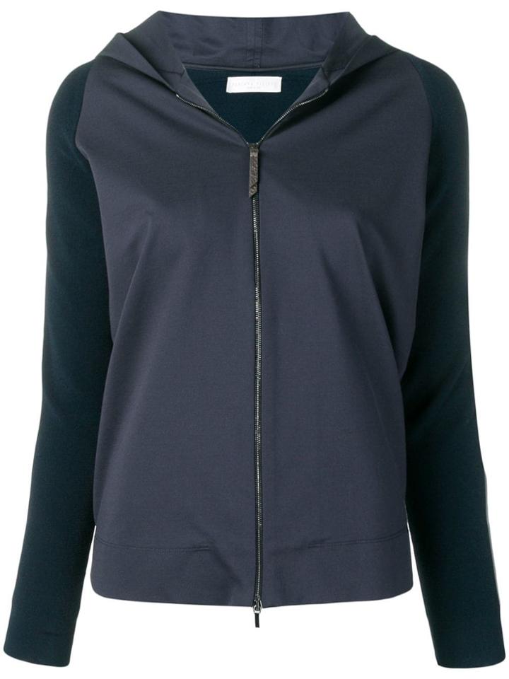 Fabiana Filippi Contrast Panel Hoodie - Blue