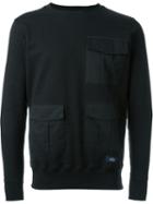 Bleu De Paname Cargo Pocket Sweatshirt, Men's, Size: Large, Black, Cotton