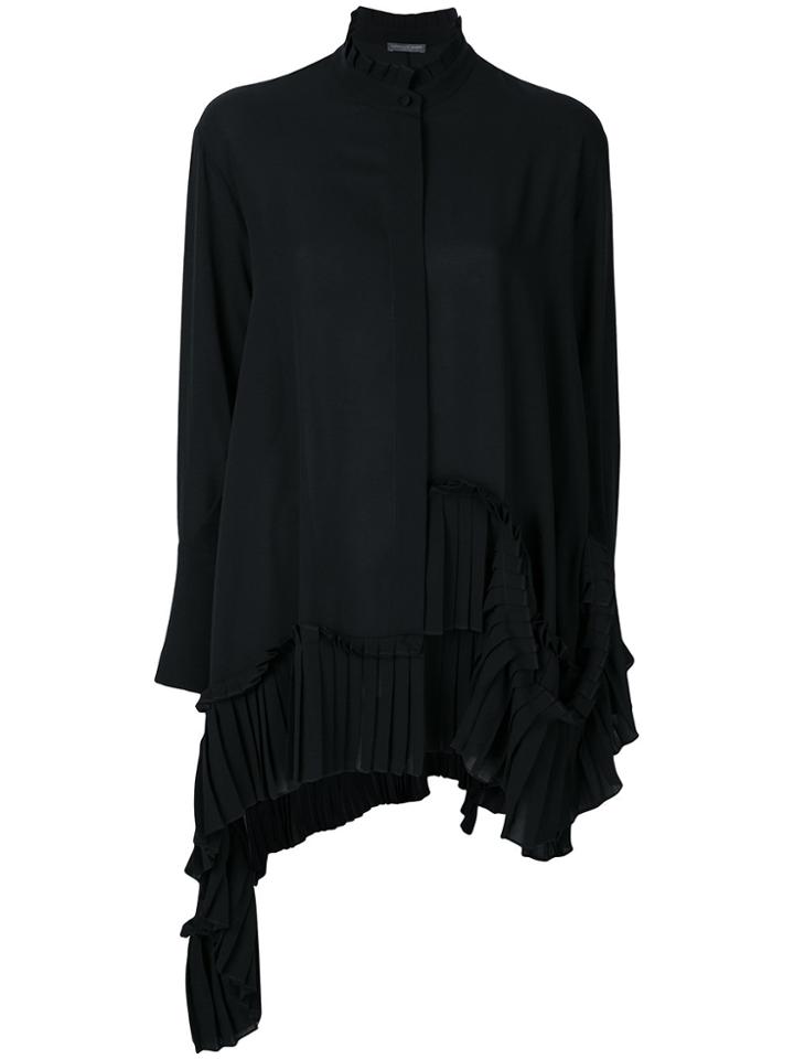 Alexander Mcqueen Asym Ruff Shirt - Black