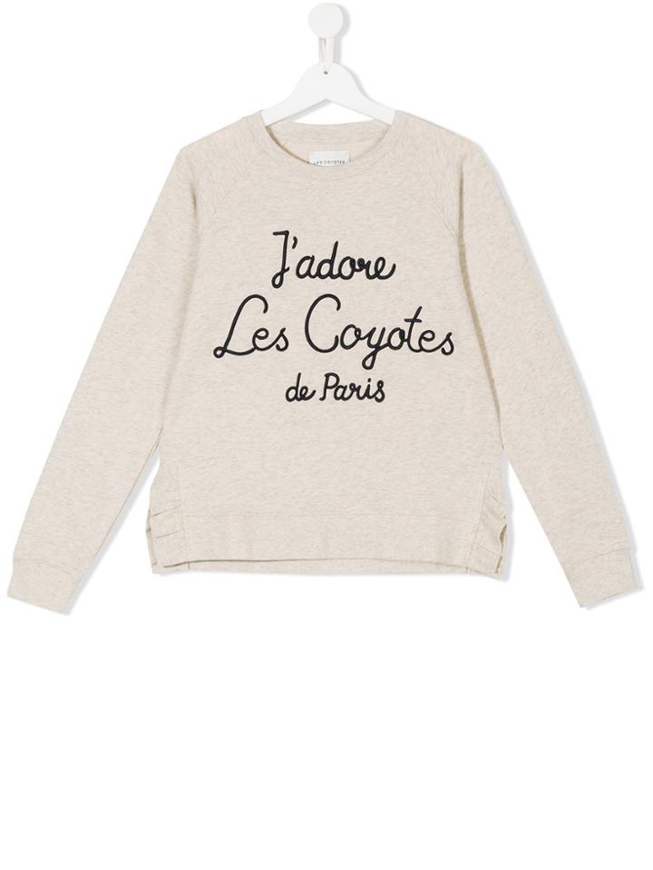 Les Coyotes De Paris Logo Print Sweatshirt - Nude & Neutrals