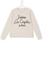 Les Coyotes De Paris Logo Print Sweatshirt - Nude & Neutrals