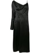 Versace Asymmetric Draped Dress - Black
