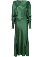 Victoria Beckham V-back Evening Dress - Green