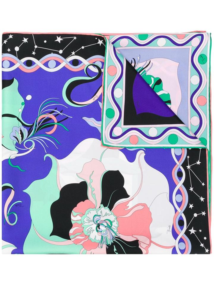 Emilio Pucci Printed Silk-twill Scarf - Purple