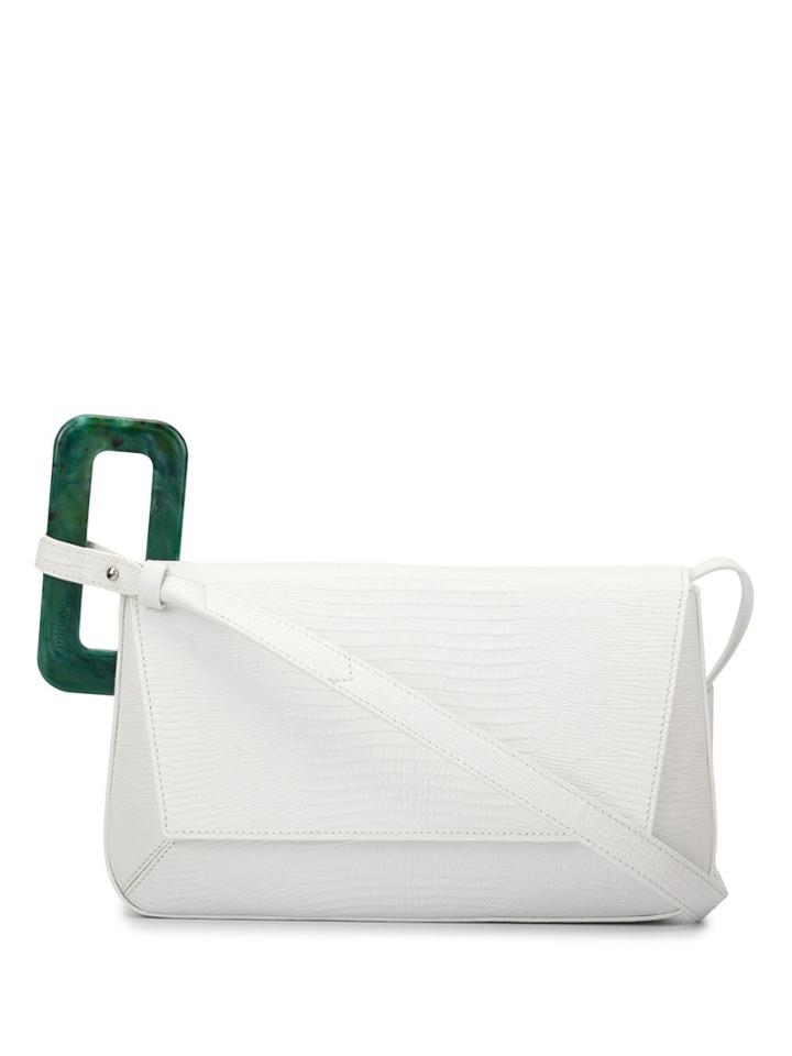 Mlouye Studio Lizard-effect Shoulder Bag - White