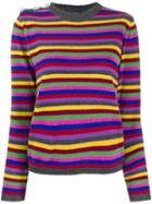 Ganni Striped Cashmere Sweater - Grey