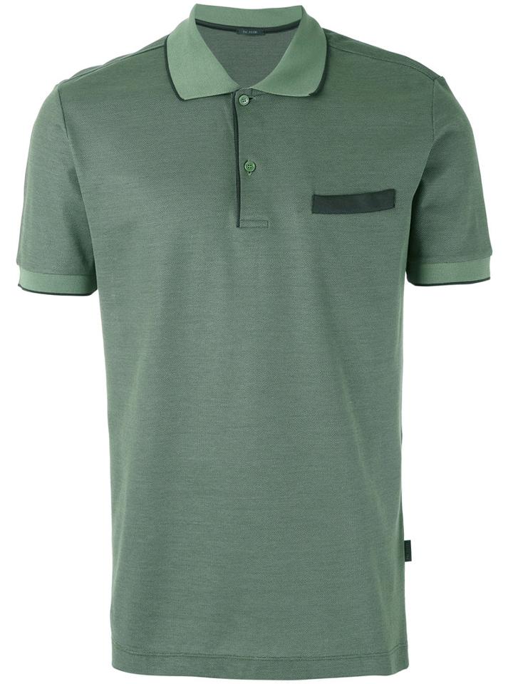 Pal Zileri - Contrast Collar Polo Shirt - Men - Cotton - L, Green, Cotton